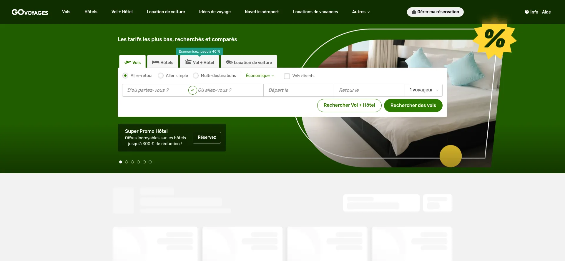 Website screenshot of Govoyages.com