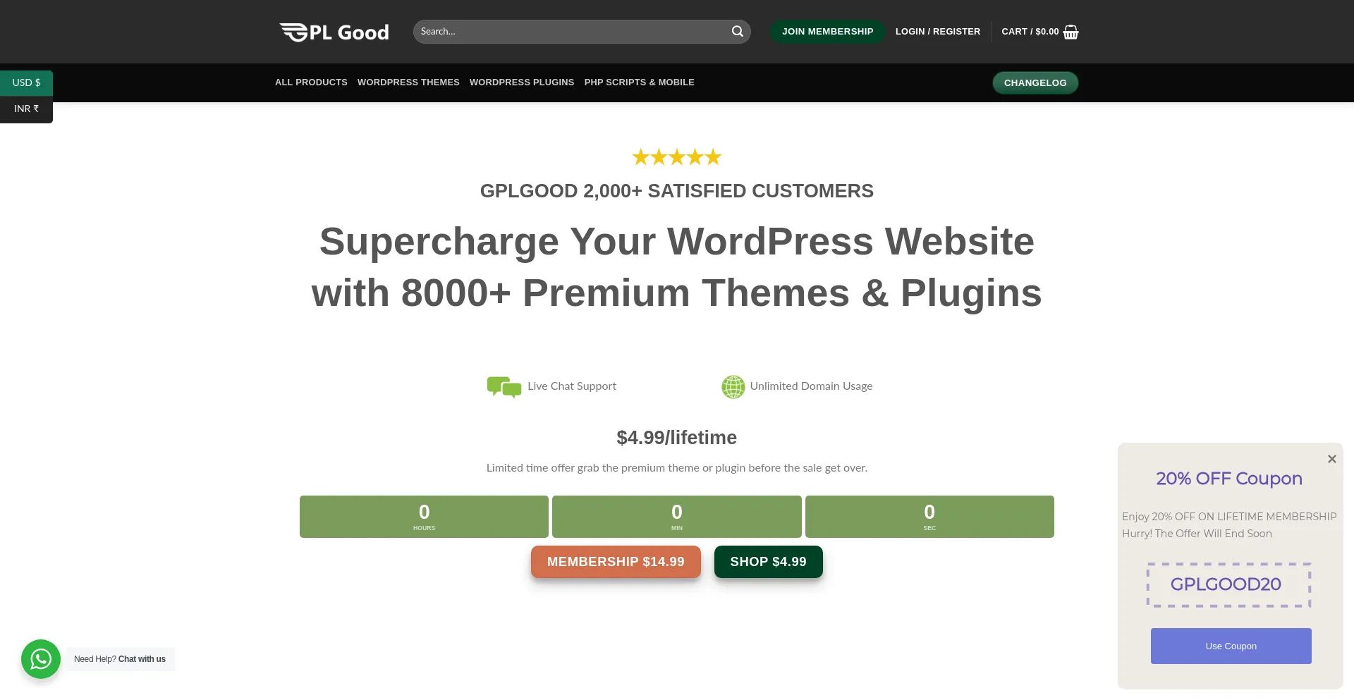 Website screenshot of Gplgood.net