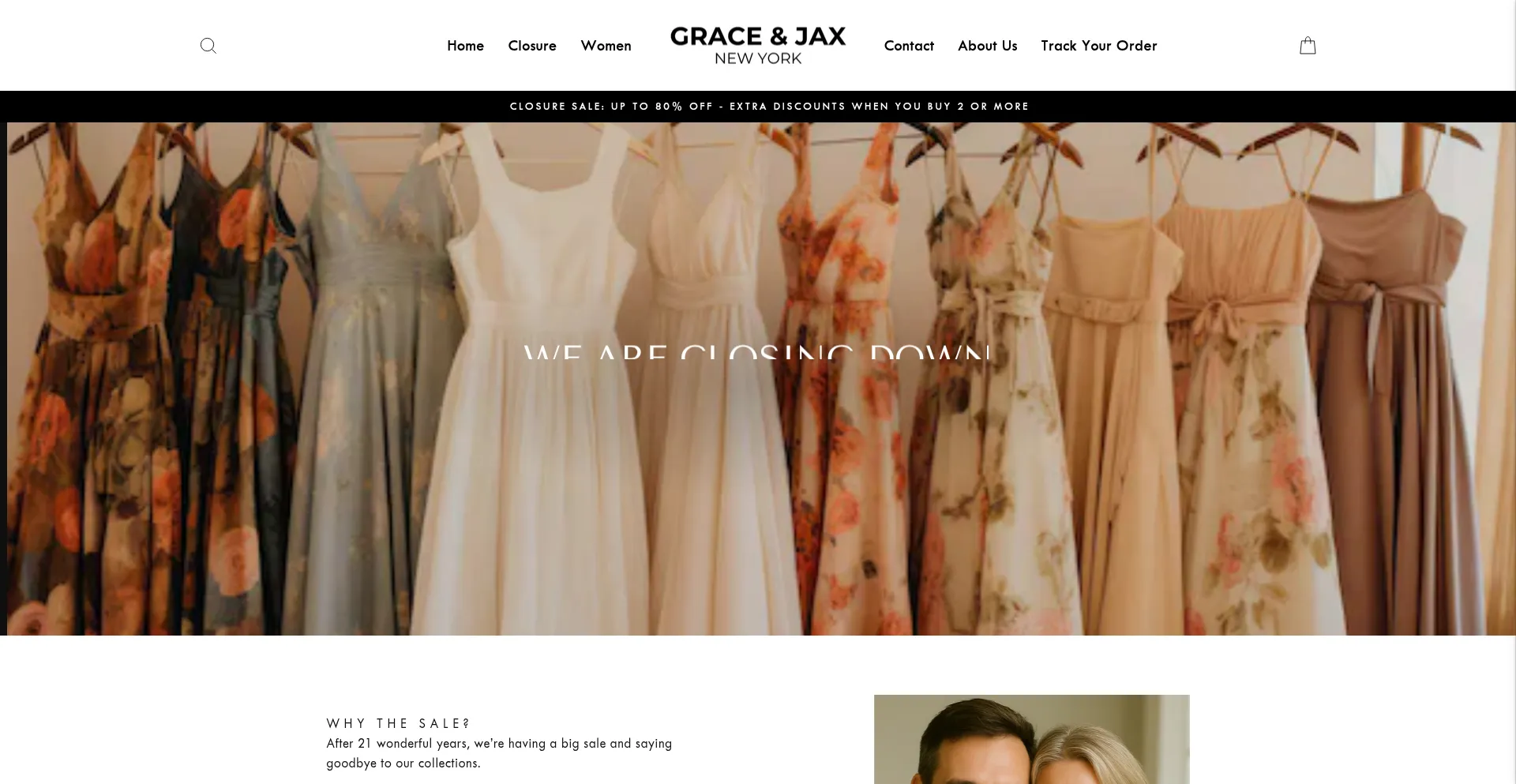 Website screenshot of Graceandjax.com