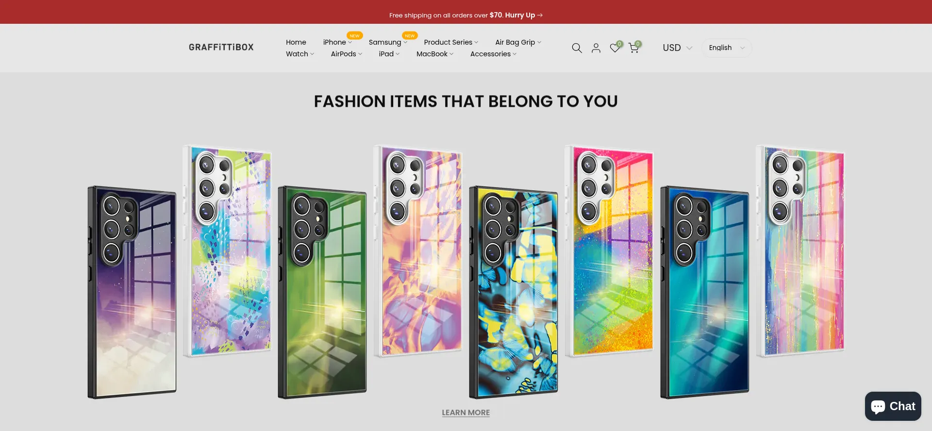 Website screenshot of Graffittibox.com