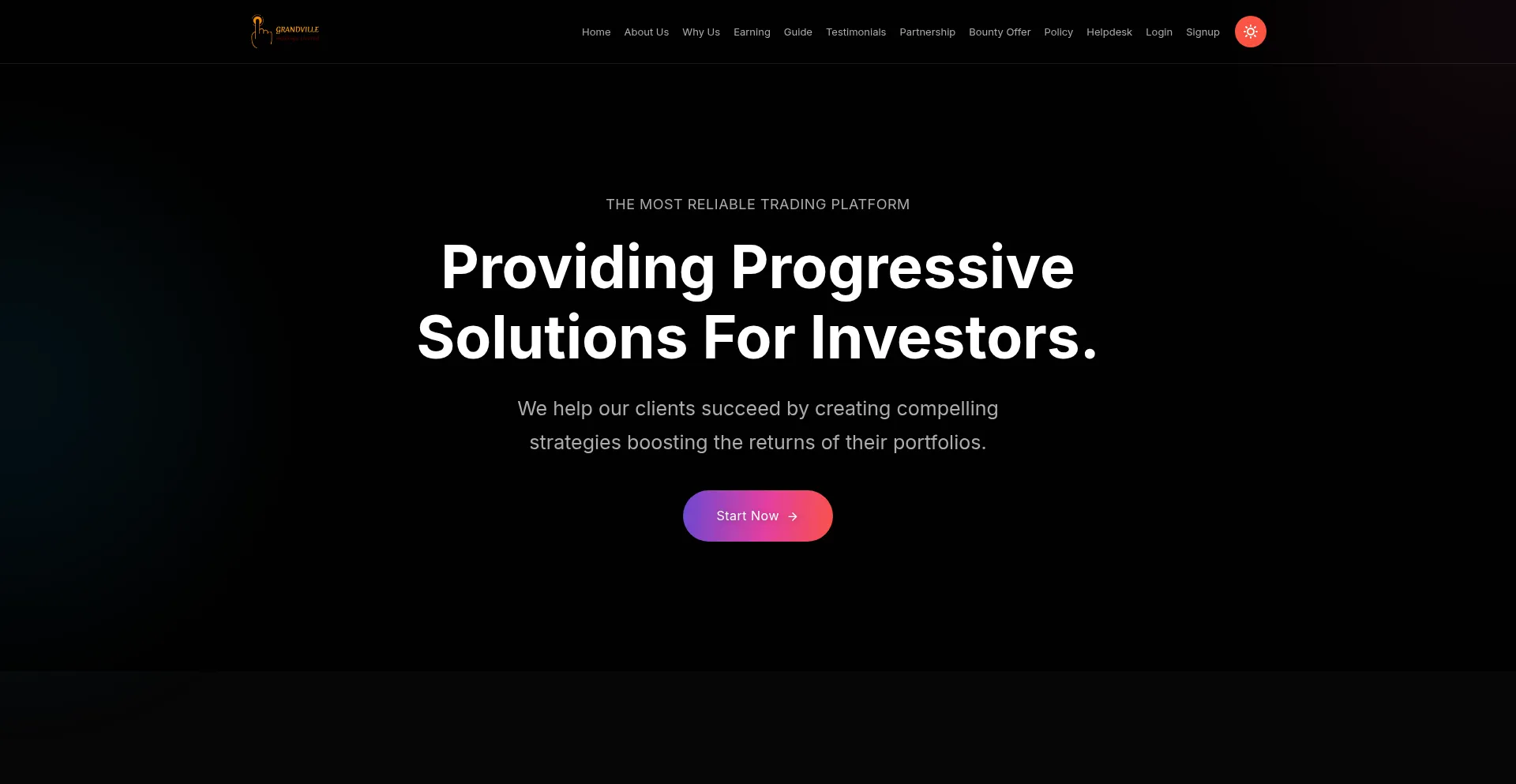 Website screenshot of Grandvilleholdingslimited.com