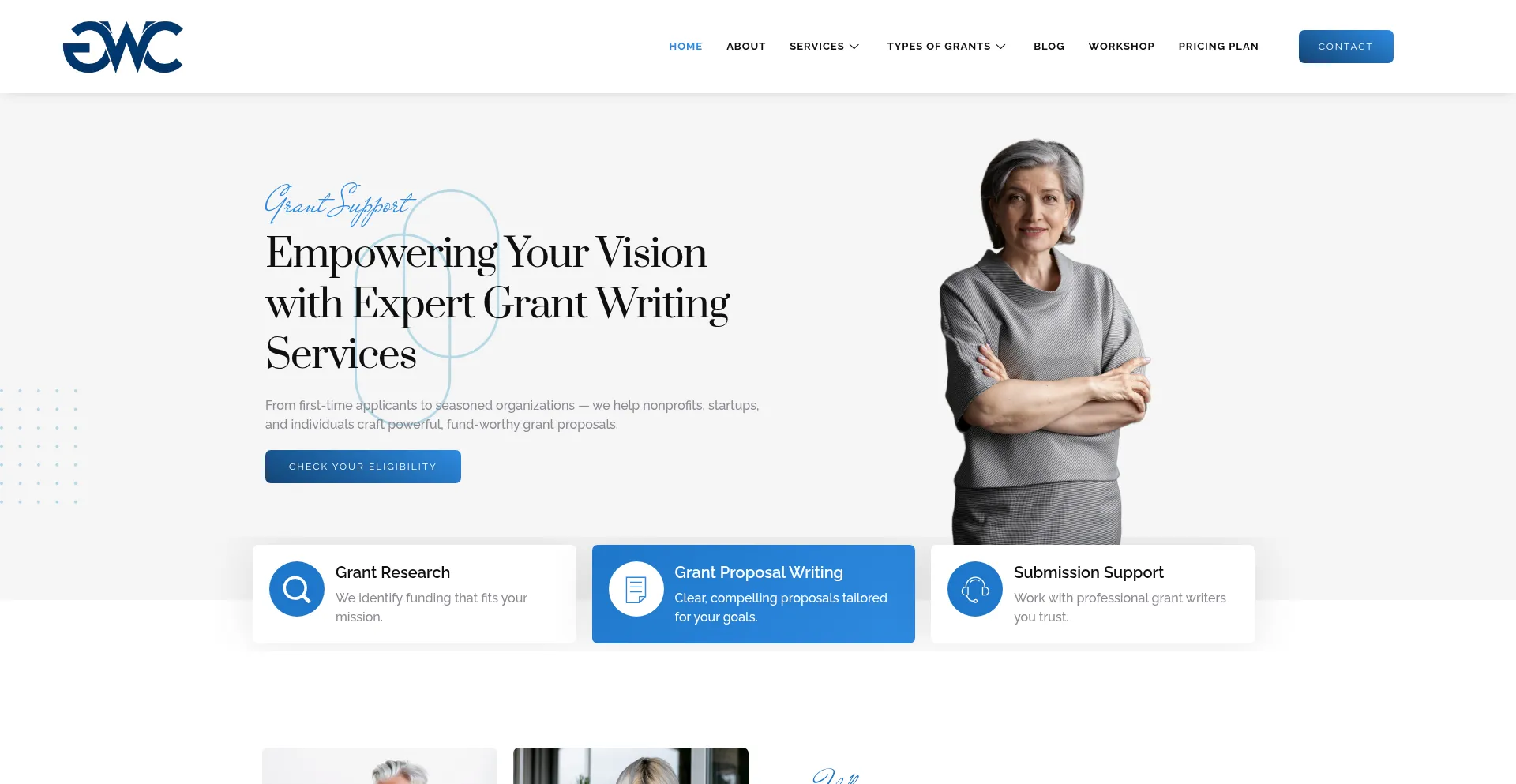 Website screenshot of Grantwritingcompany.com
