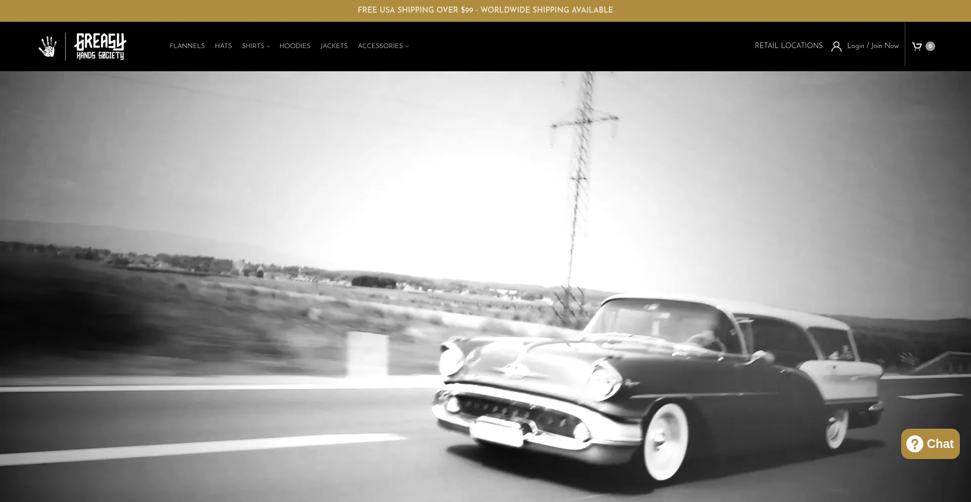Website screenshot of Greasyhandssociety.com