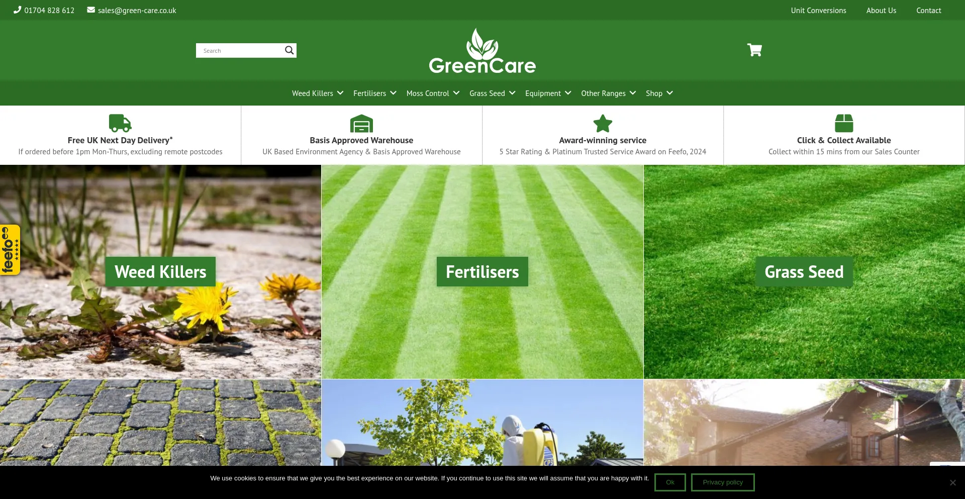 Website screenshot of Green-care.co.uk