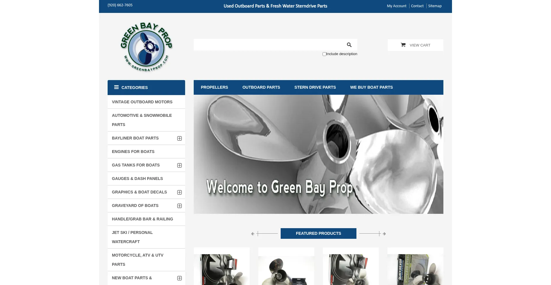 Website screenshot of Greenbayprop.com