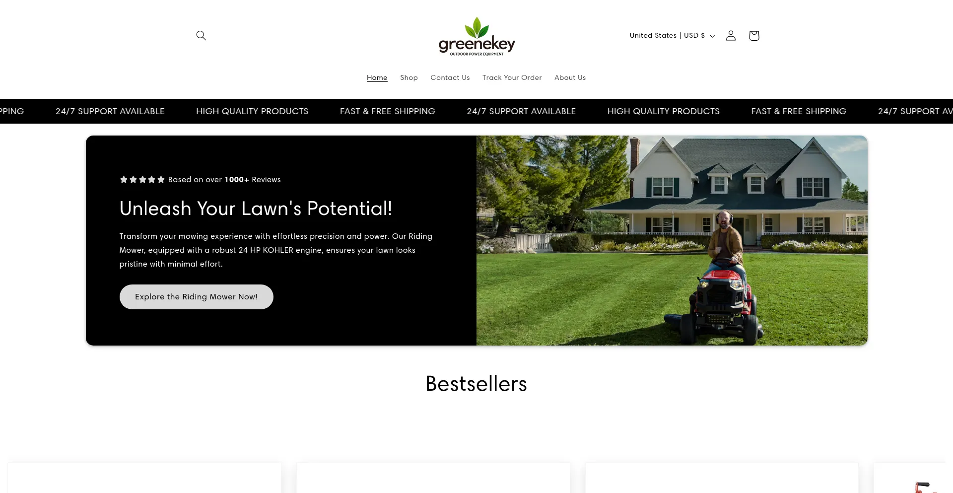Website screenshot of Greenekey.com