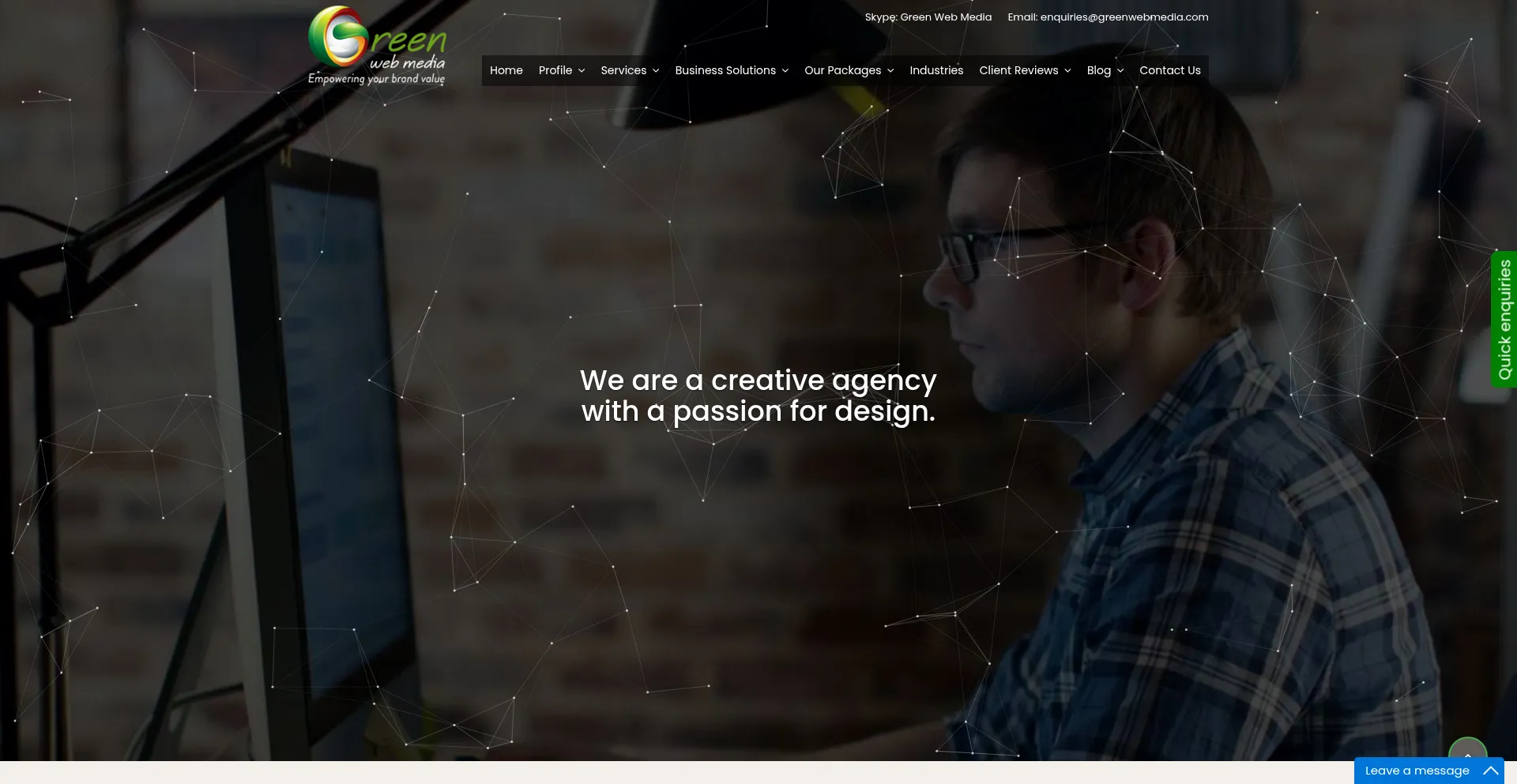 Website screenshot of Greenwebmedia.com