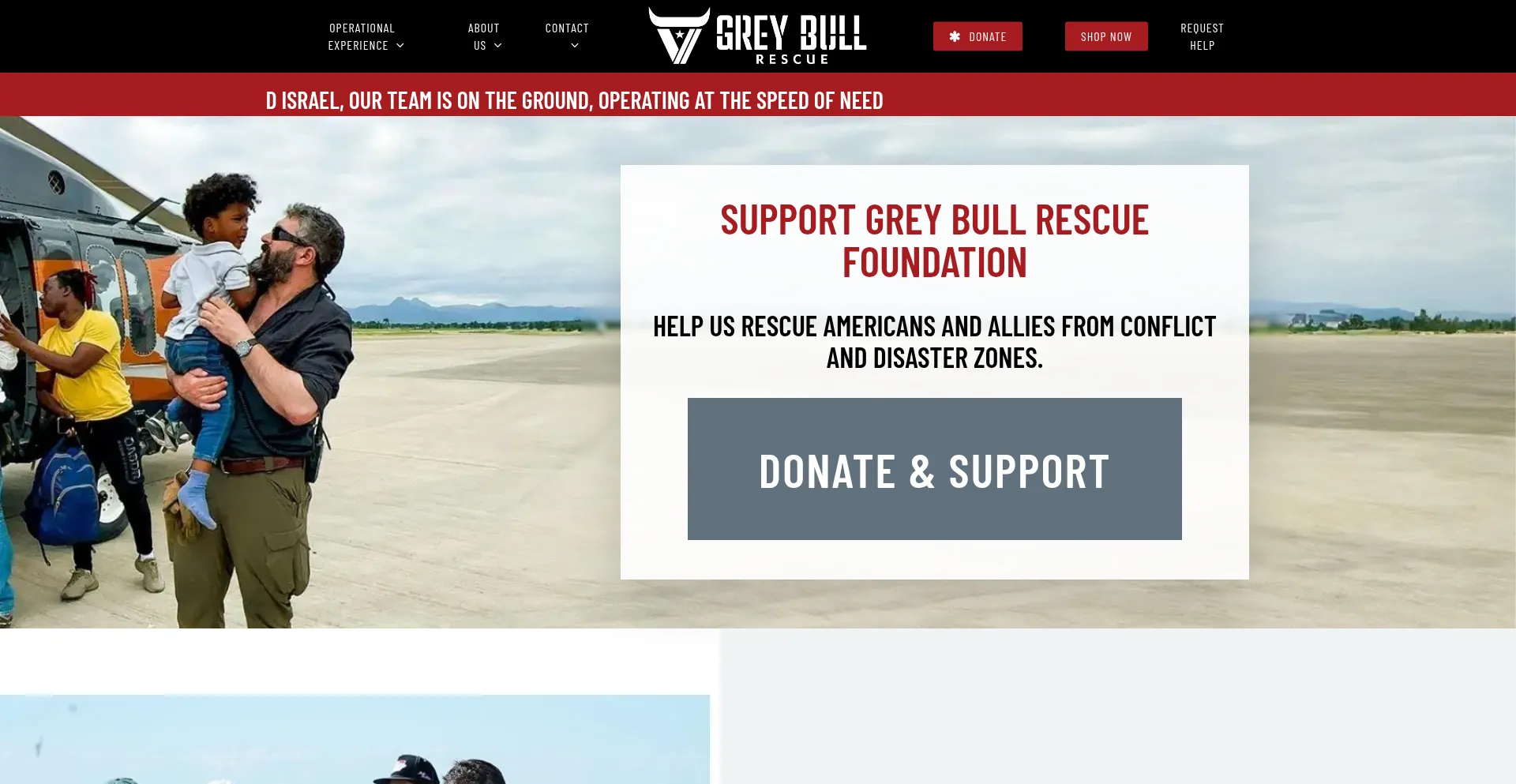 Website screenshot of Greybullrescue.org