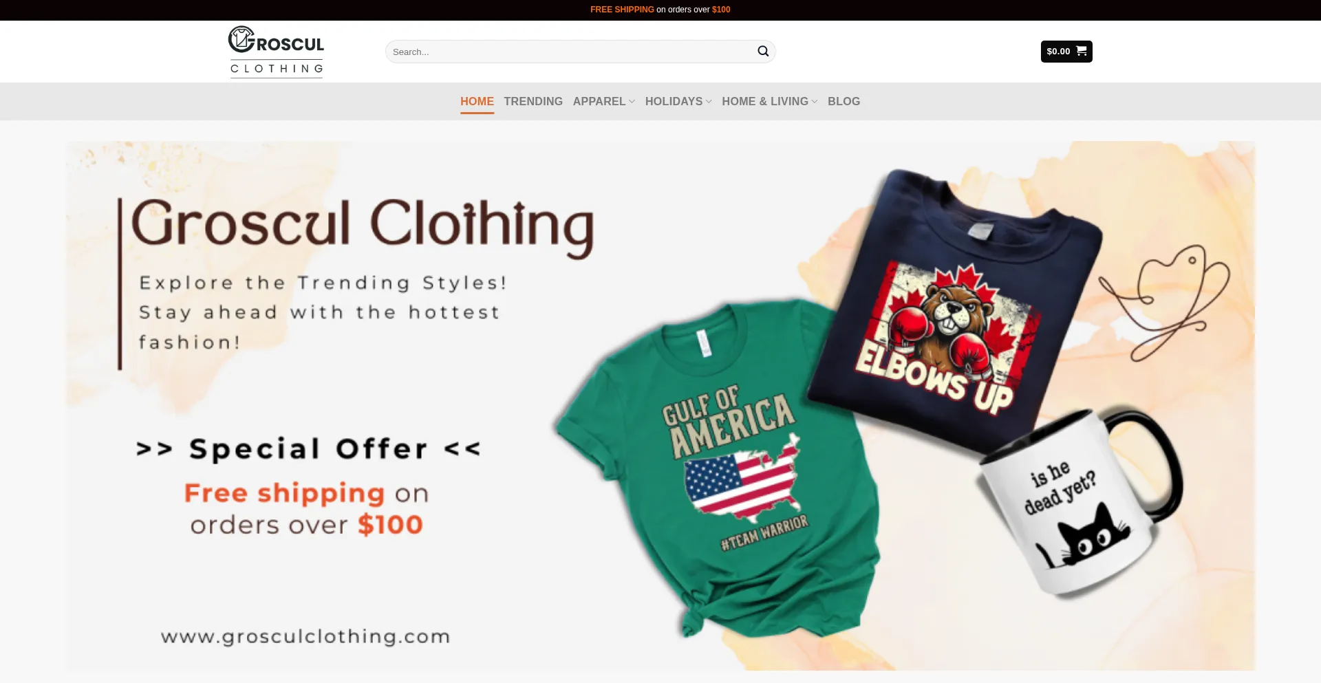Grosculclothing.com Screenshot