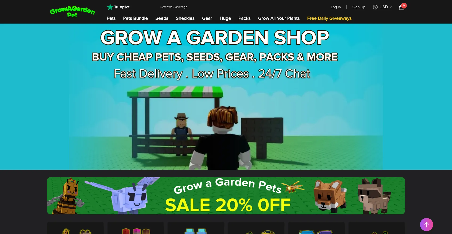 Website screenshot of Growagardenpet.com