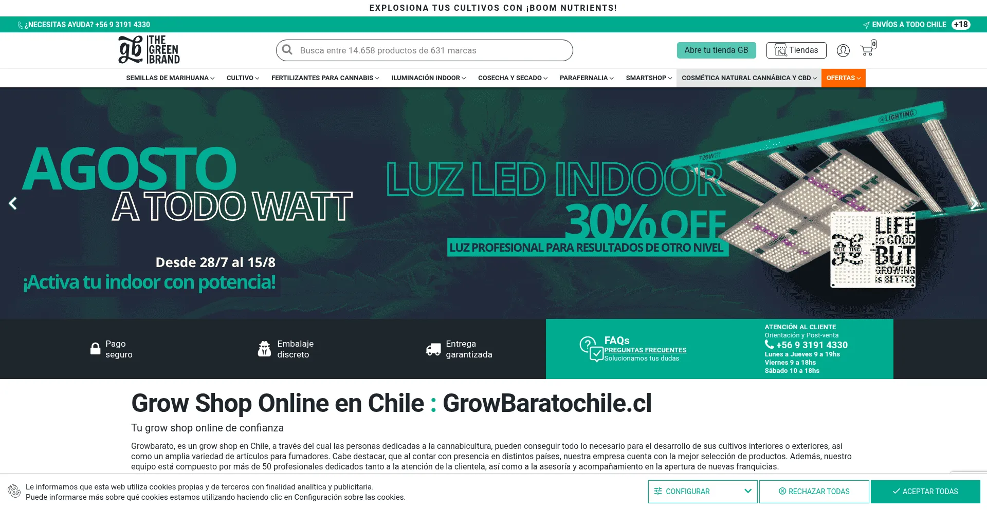 Website screenshot of Growbaratochile.cl