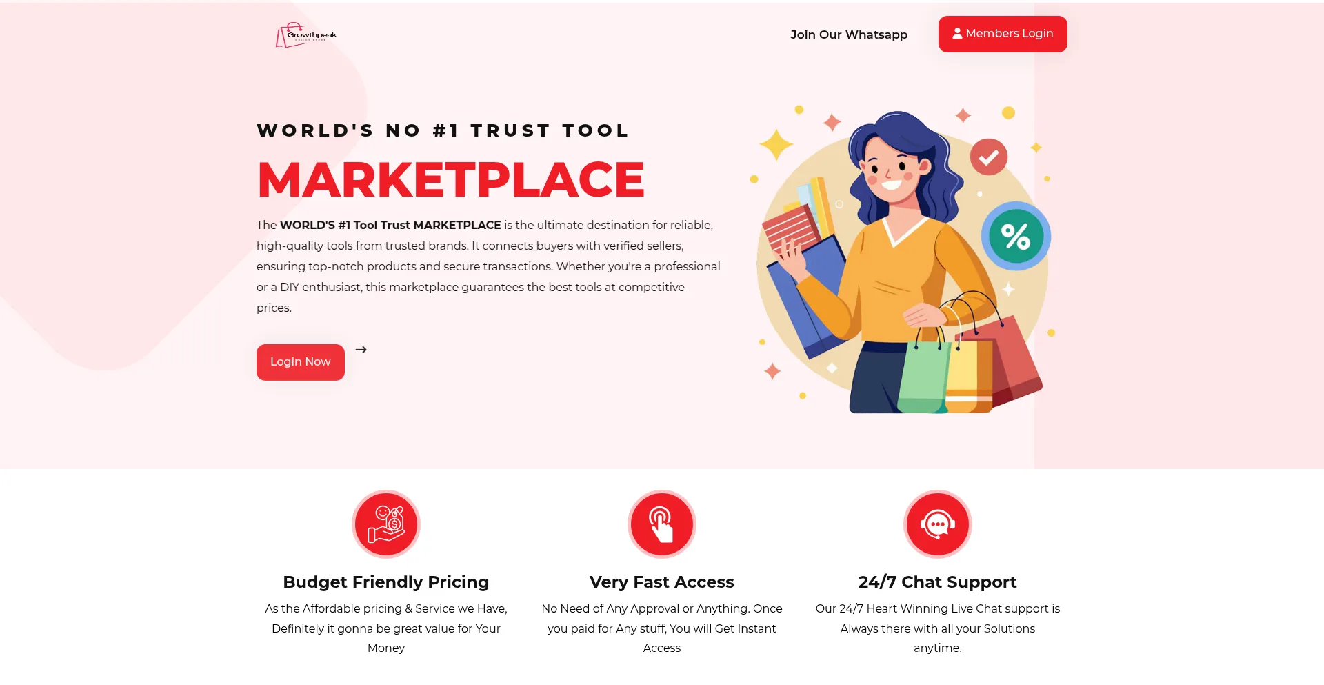 Website screenshot of Growthpeakstore.com