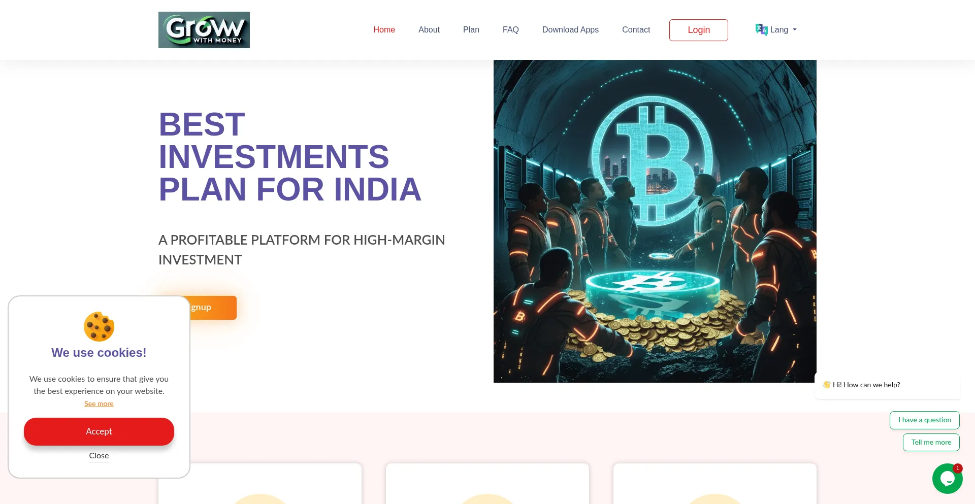 Website screenshot of Growwithmoney.in