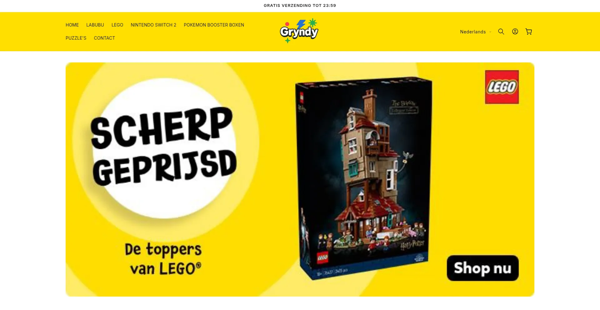 Website screenshot of Gryndy.nl