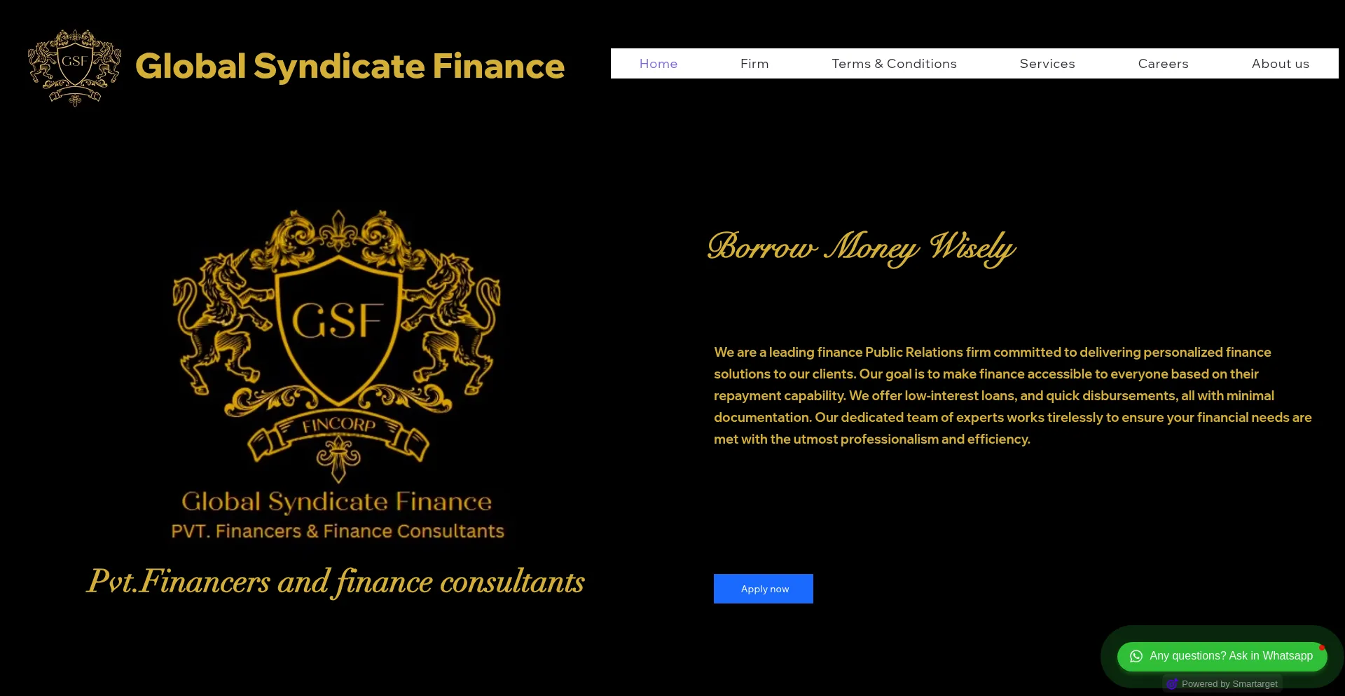 Website screenshot of Gsfmoney.com
