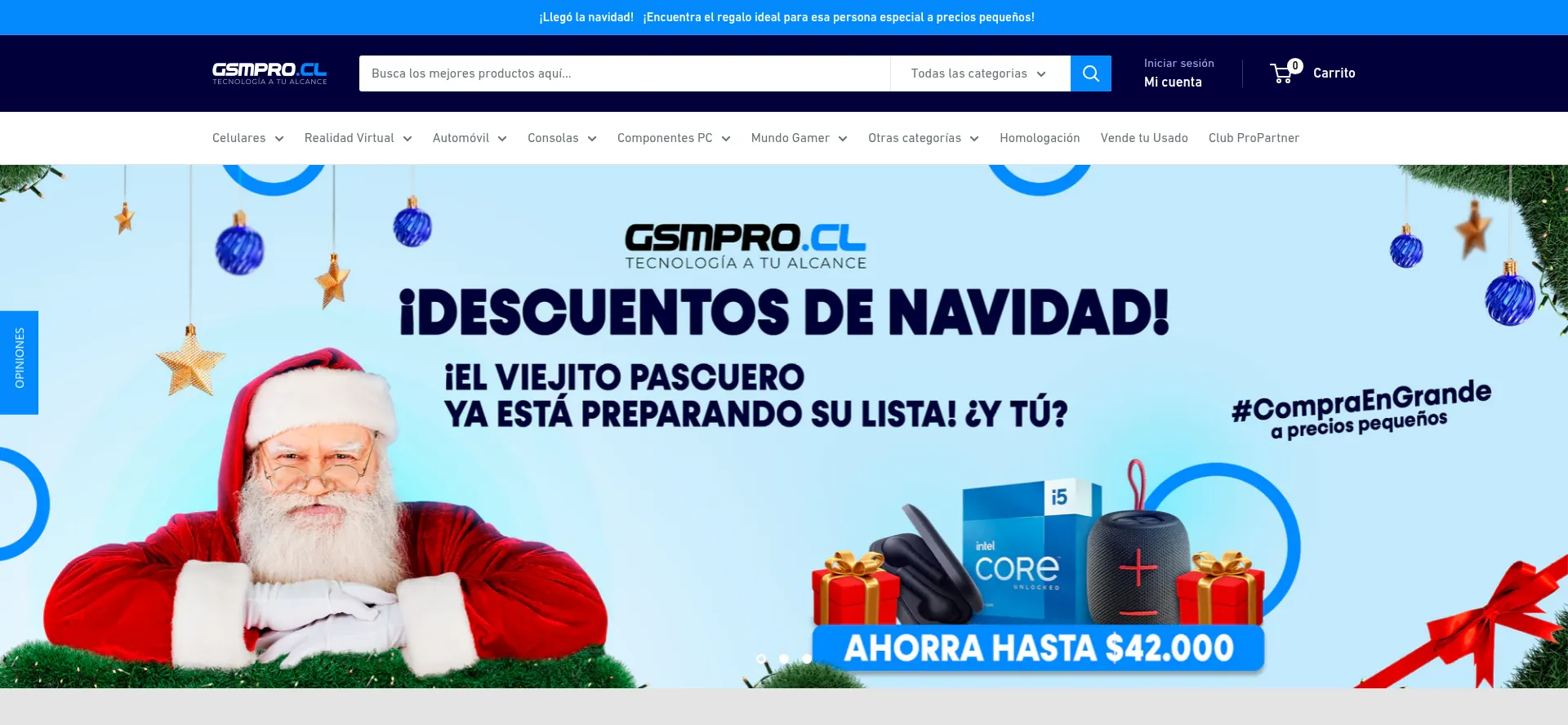 Website screenshot of Gsmpro.cl