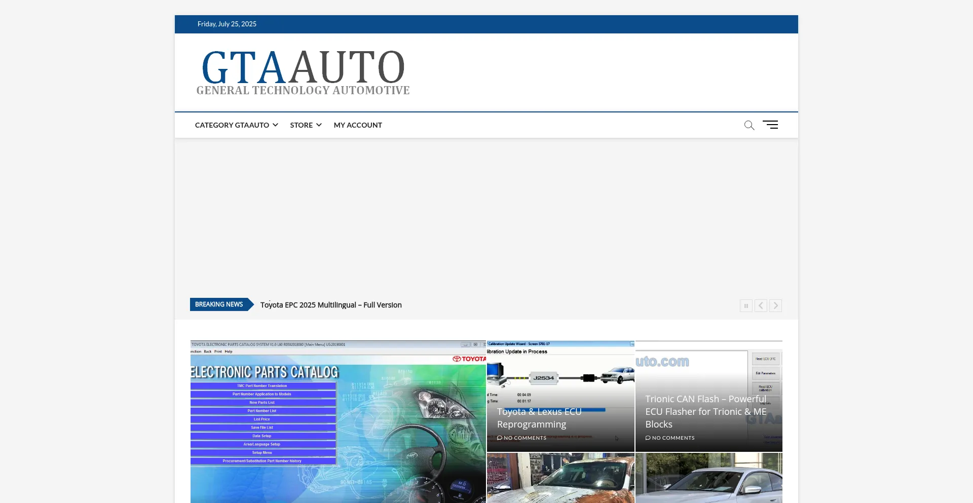 Website screenshot of Gtaauto.com