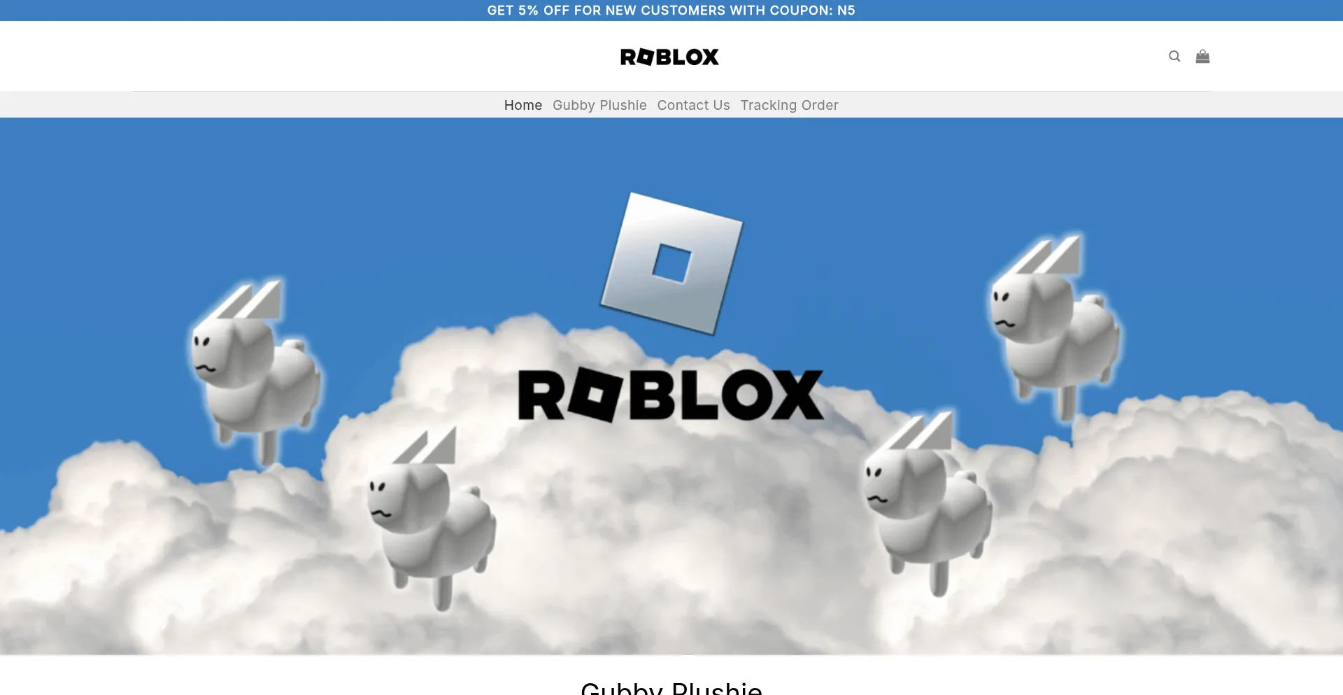 Website screenshot of Gubbyplushie.com