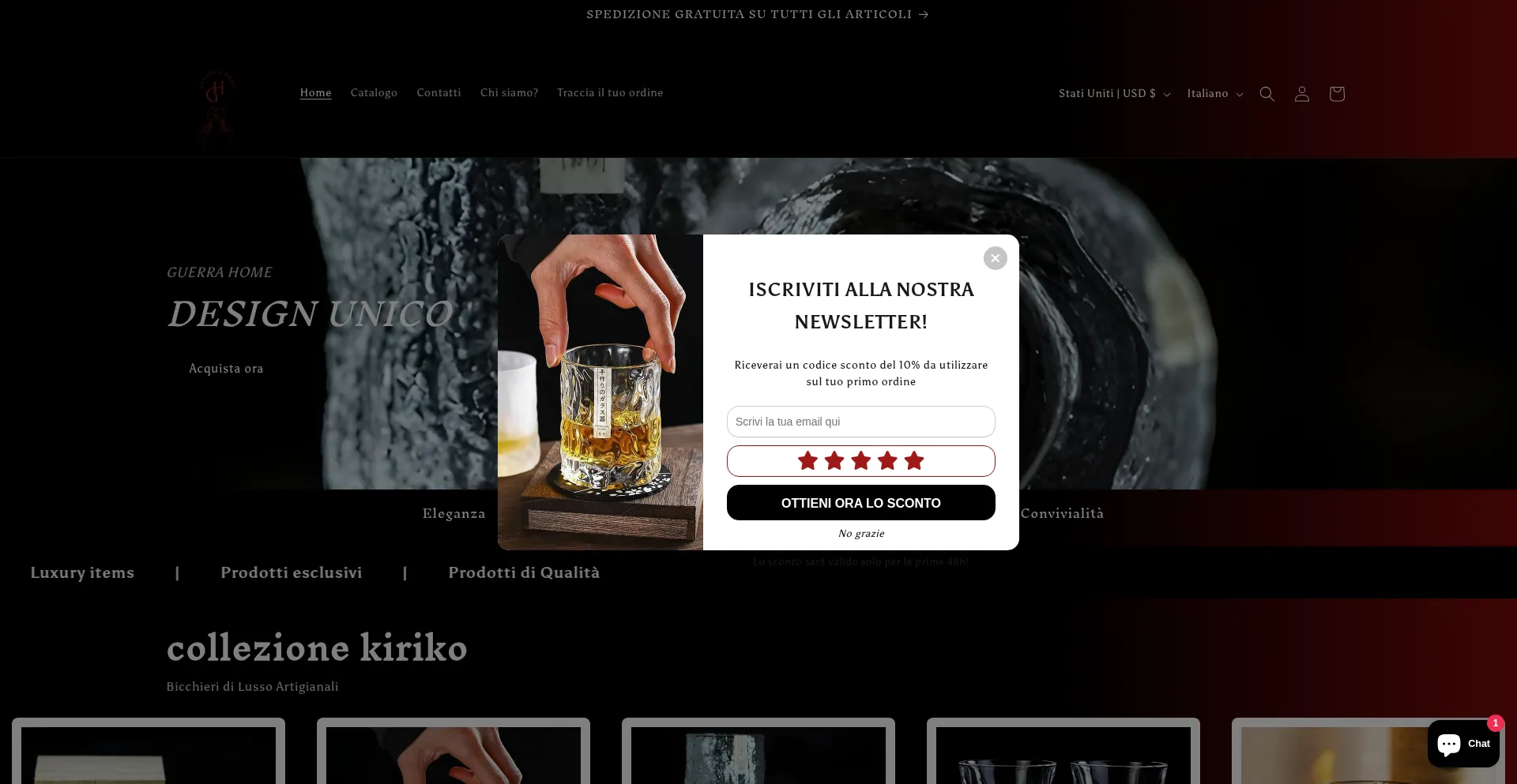Website screenshot of Guerrahome.com
