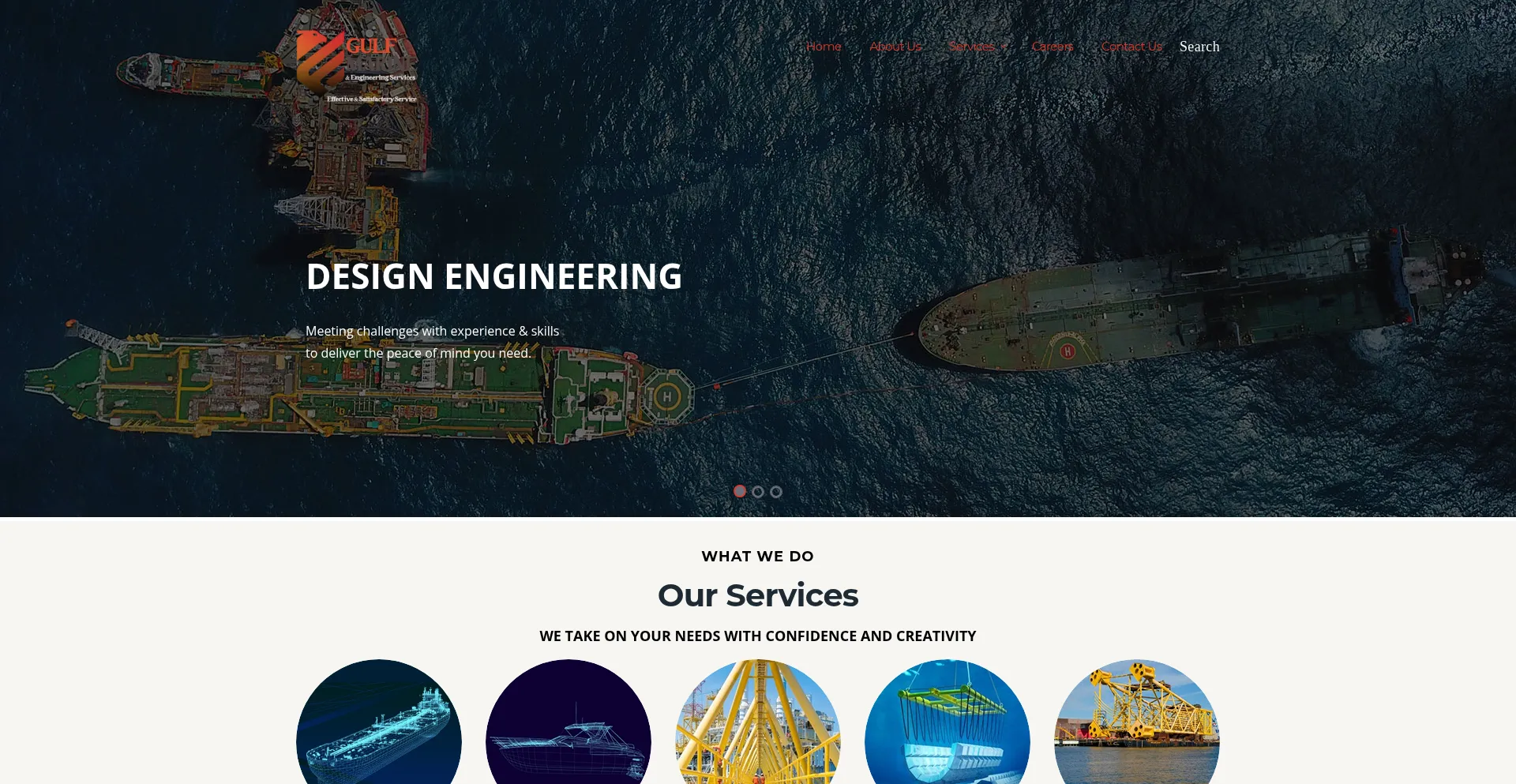 Website screenshot of Gulfmarineengineeringservices.com