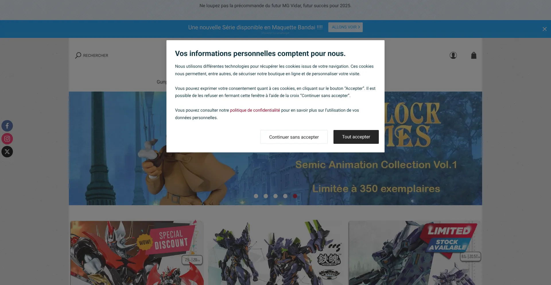 Website screenshot of Gunpla-shop.com
