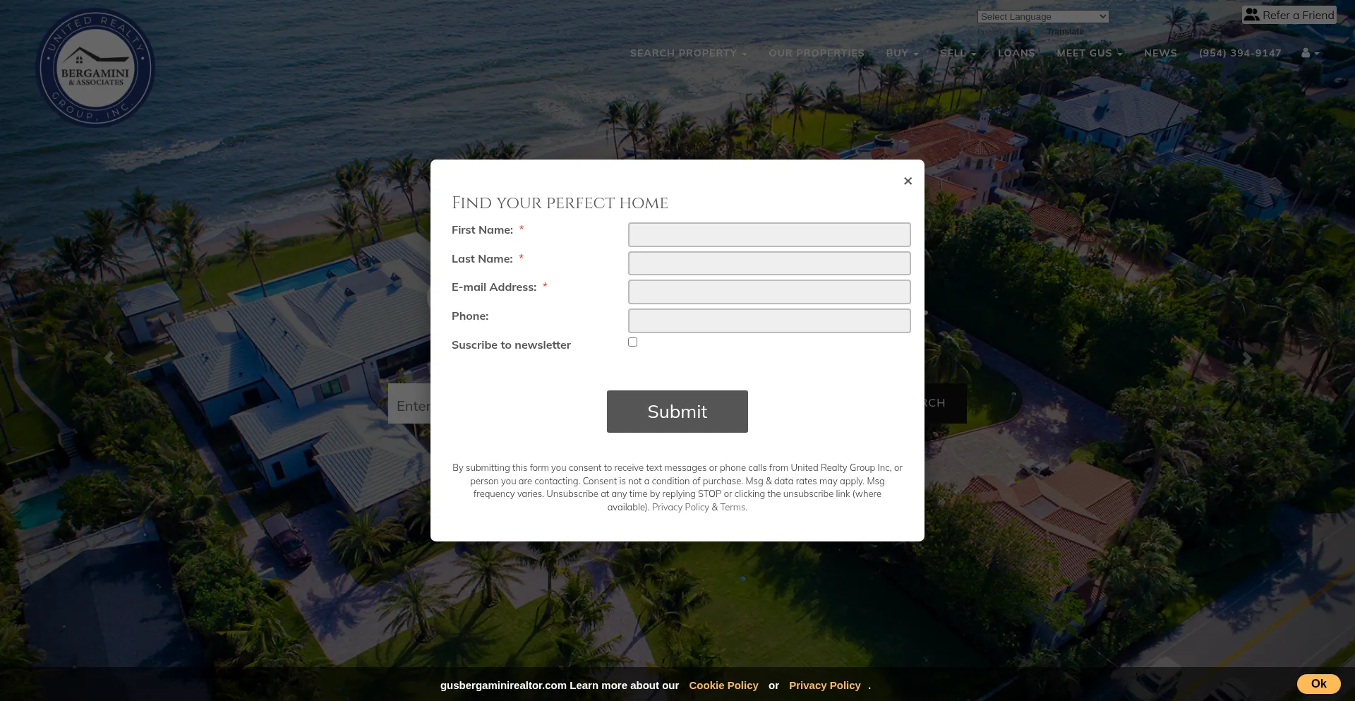 Gusbergaminirealtor.com Screenshot
