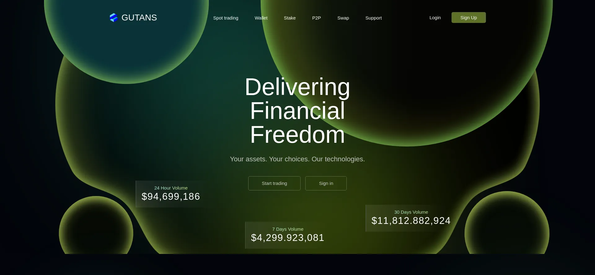 Website screenshot of Gutans.com