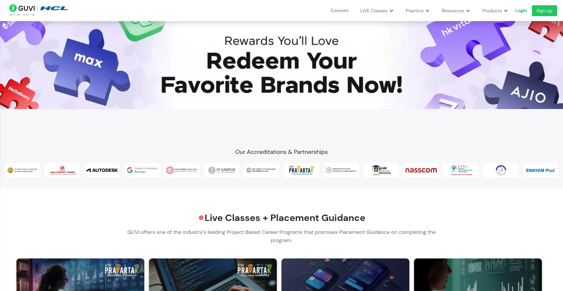 Website screenshot of Guvi.in
