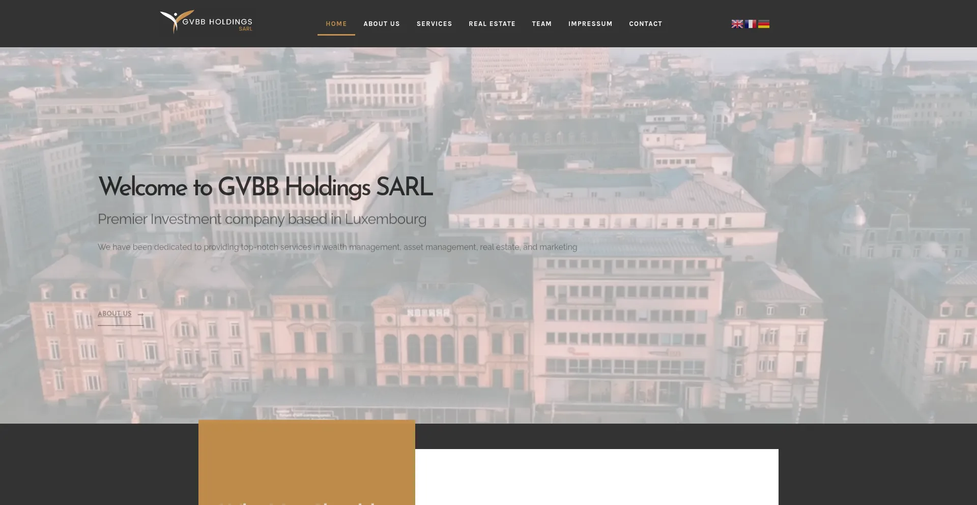 Website screenshot of Gvbb-holdings.com
