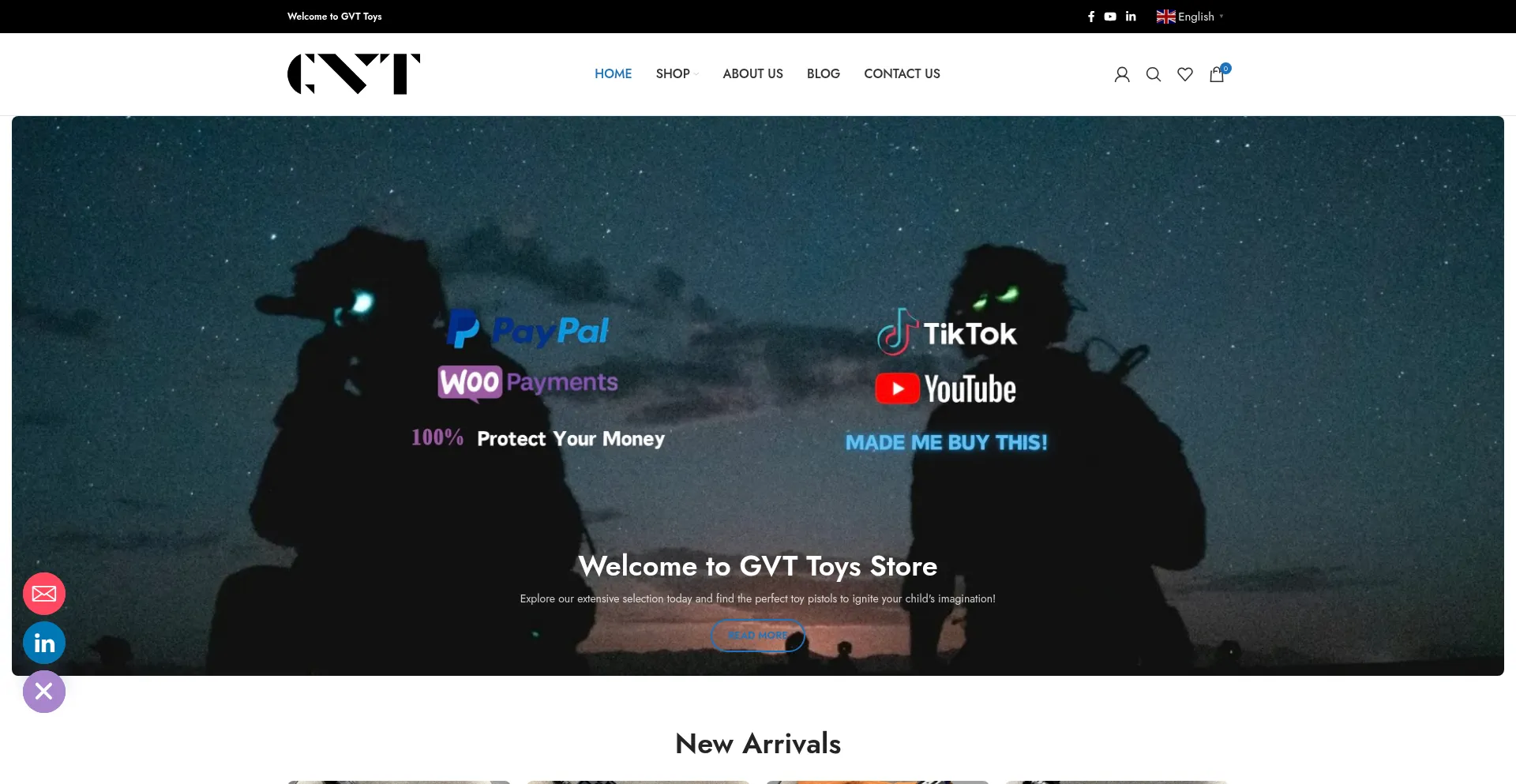 Website screenshot of Gvt-toys.com
