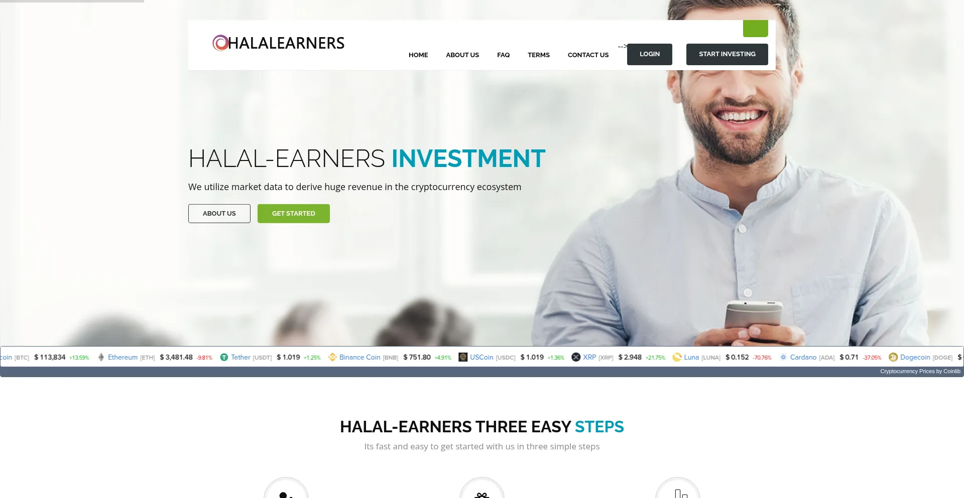 Website screenshot of Halal-earners.net