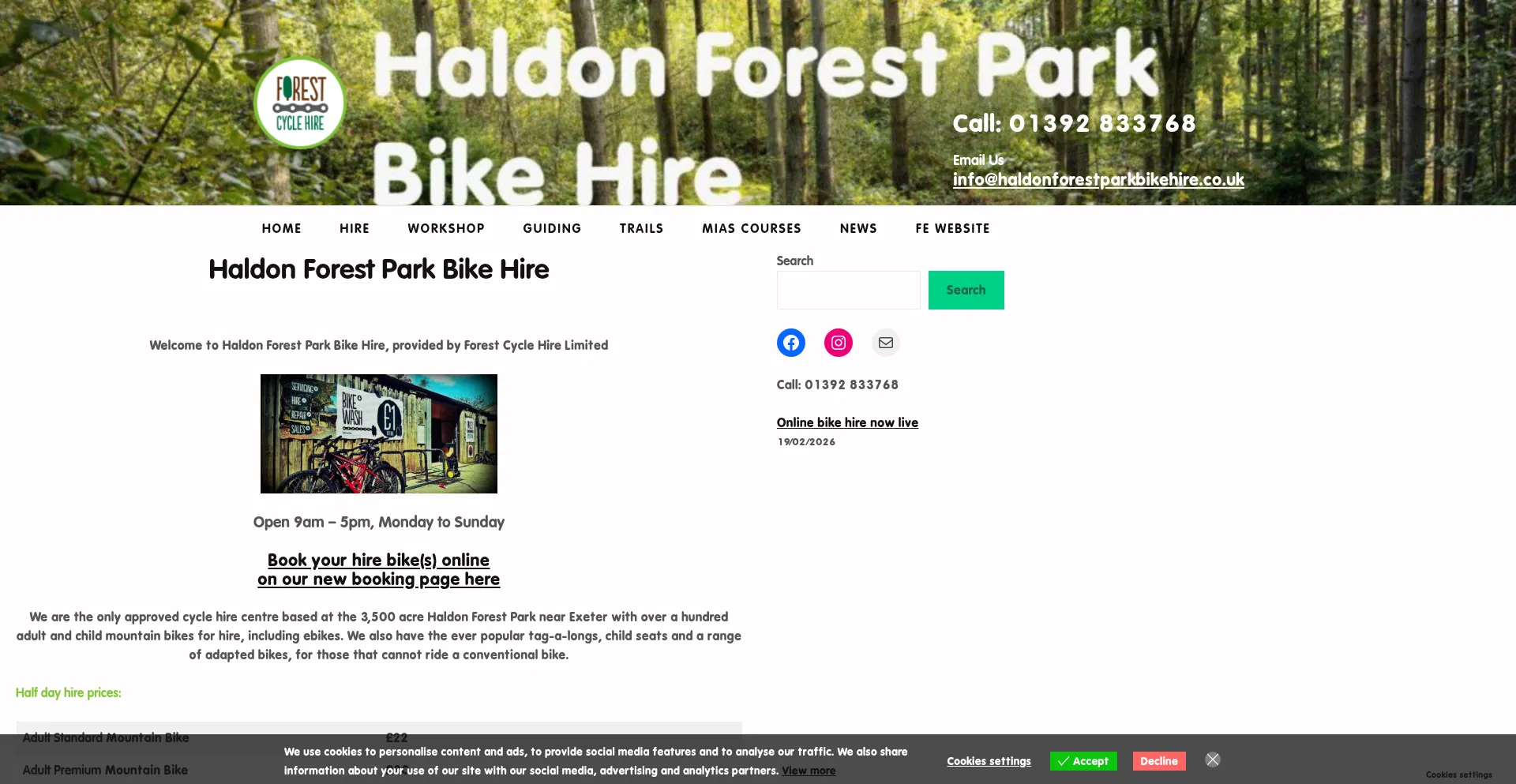 Haldonforestparkbikehire.co.uk