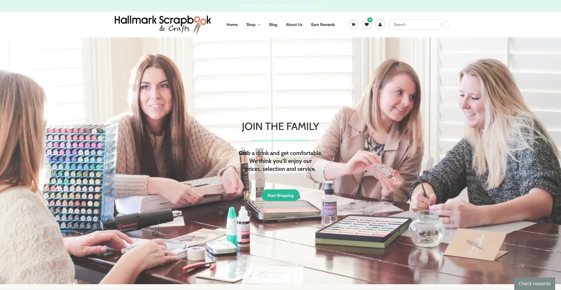 Website screenshot of Hallmarkscrapbook.com