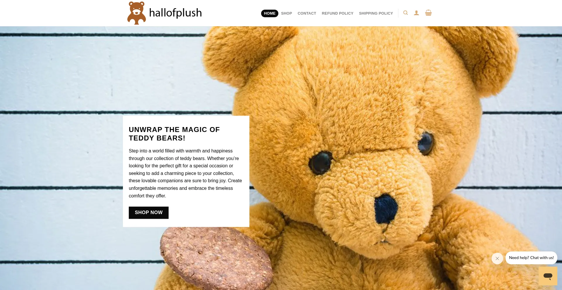Website screenshot of Hallofplush.com