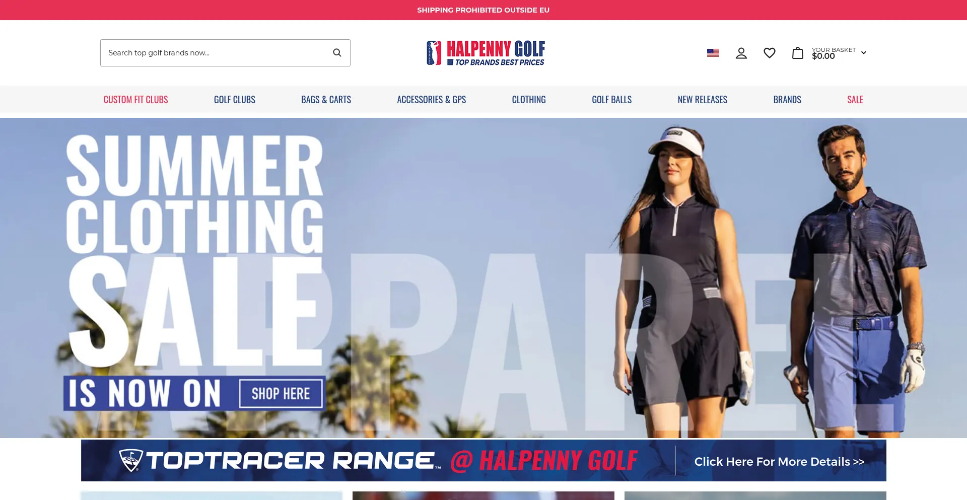 Website screenshot of Halpennygolf.com
