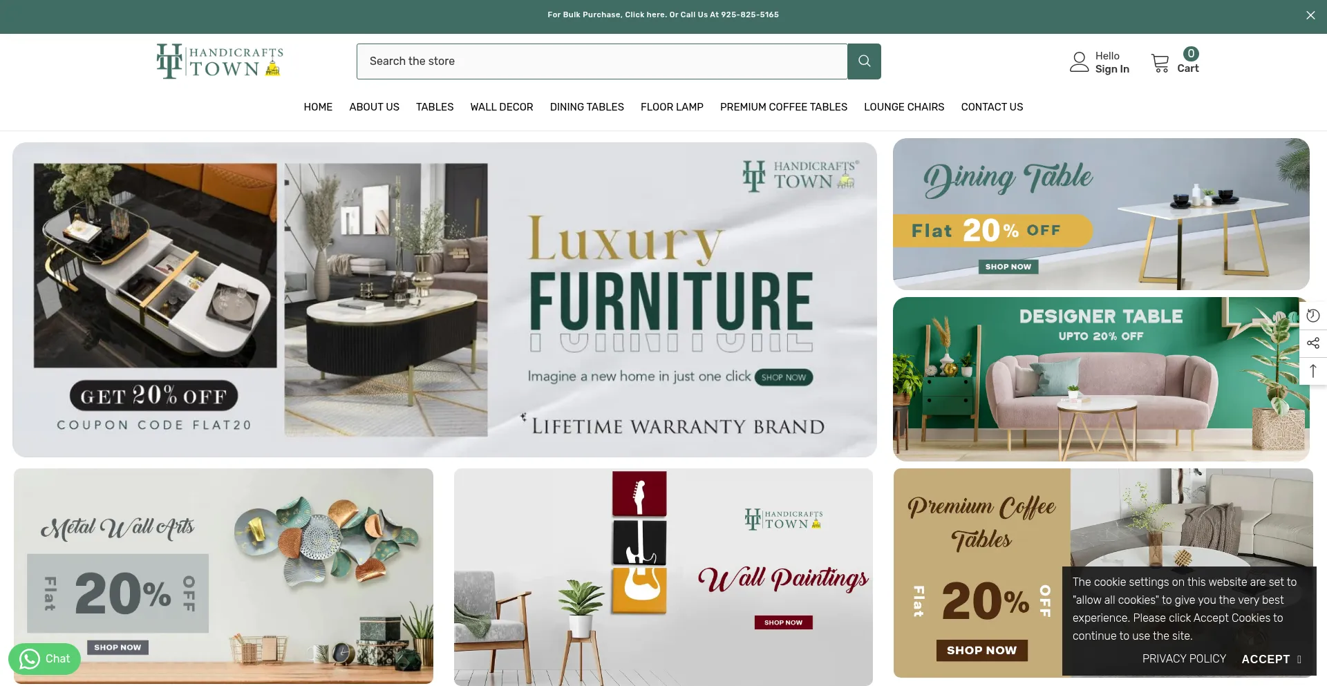 Website screenshot of Handicraftstown.com