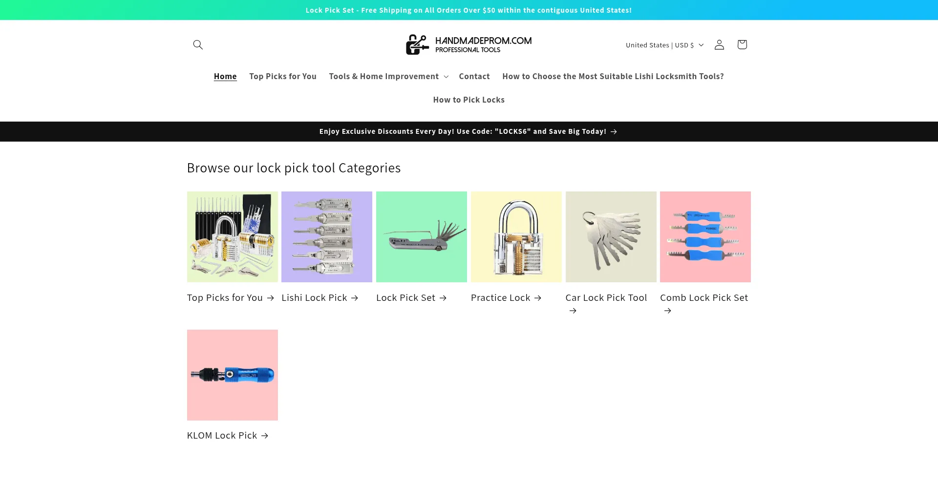 Website screenshot of Handmadeprom.com