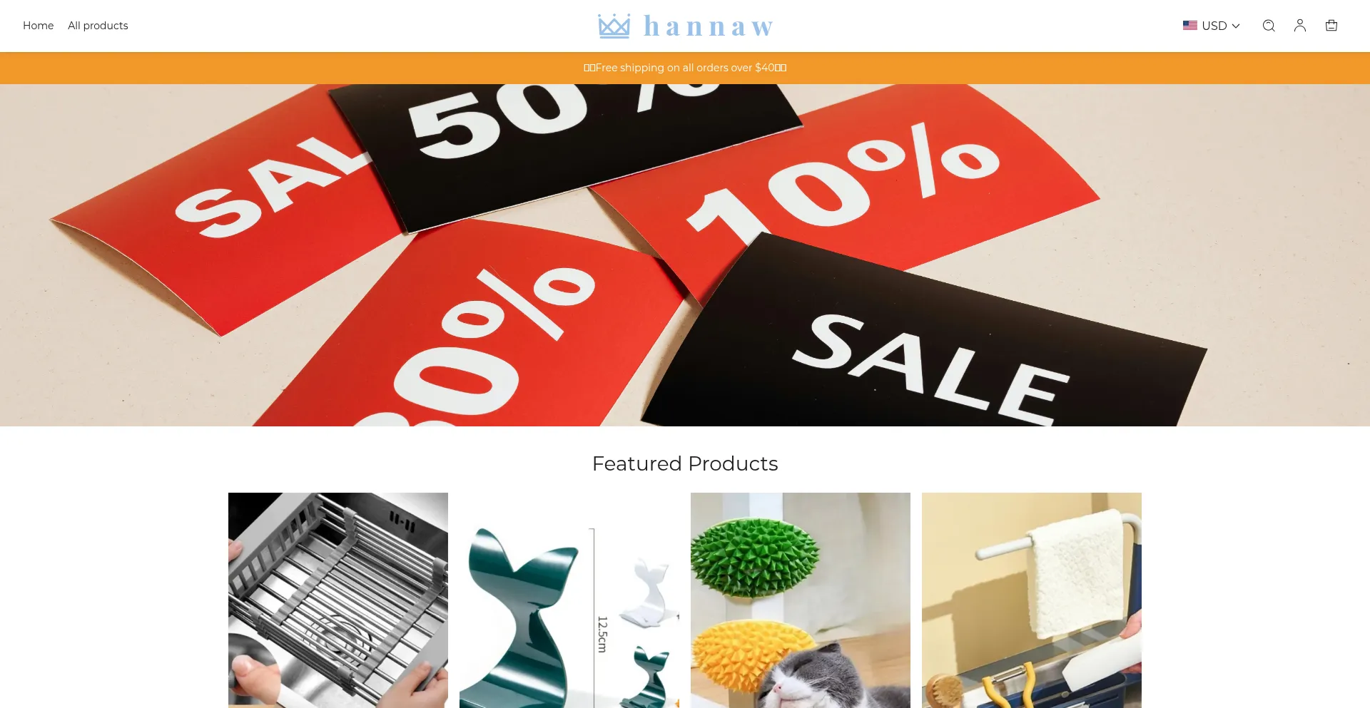 Website screenshot of Hannaw.com