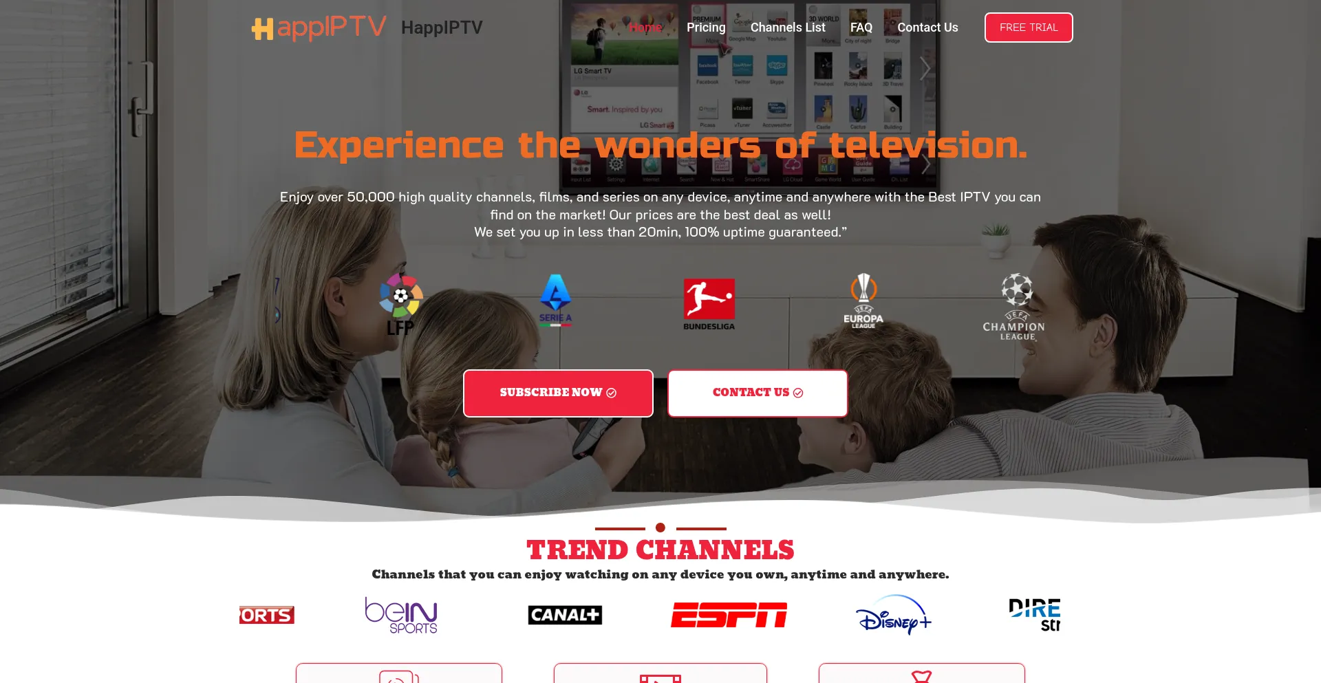 Website screenshot of Happiptv.com