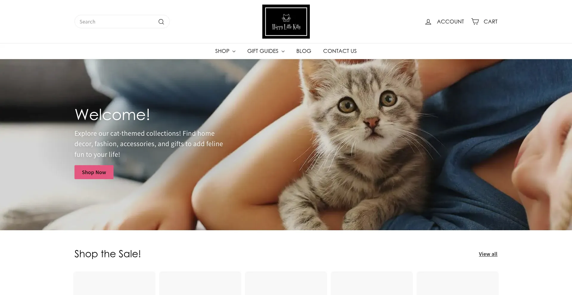 Website screenshot of Happylittlekitty.com