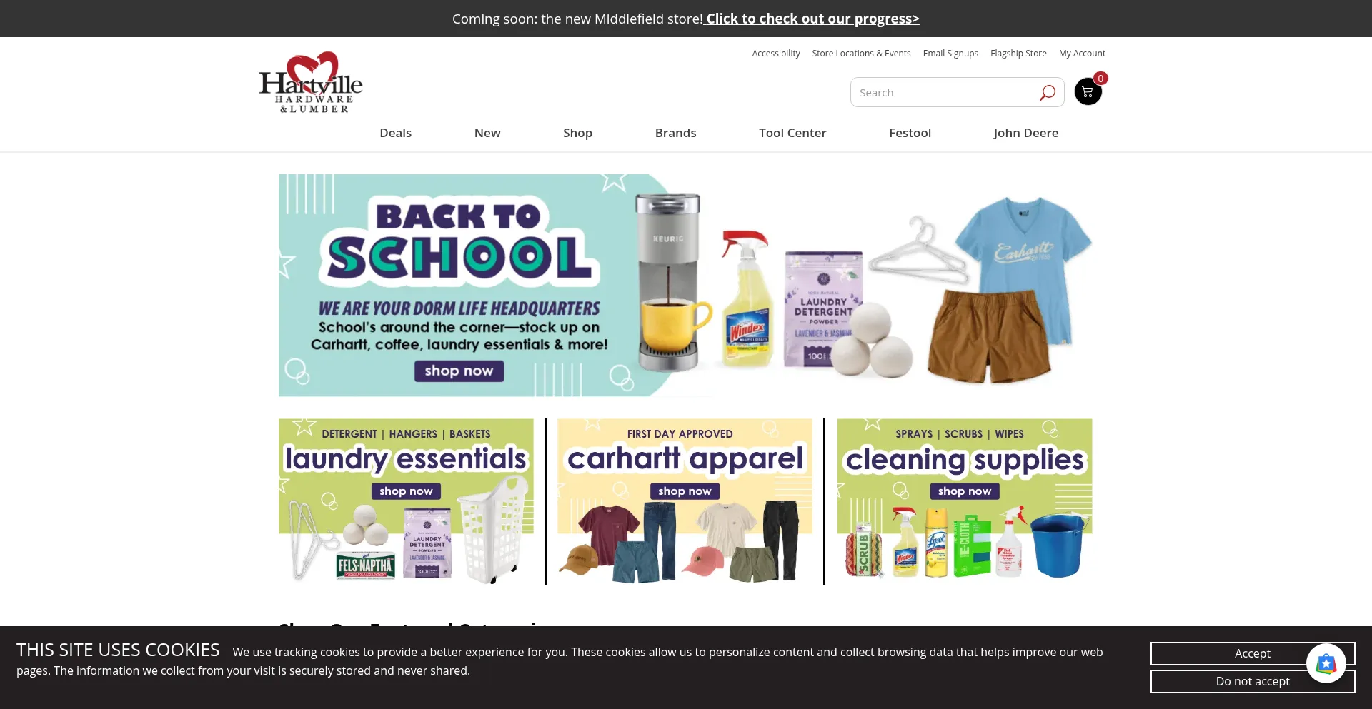 Website screenshot of Hartvillehardware.com