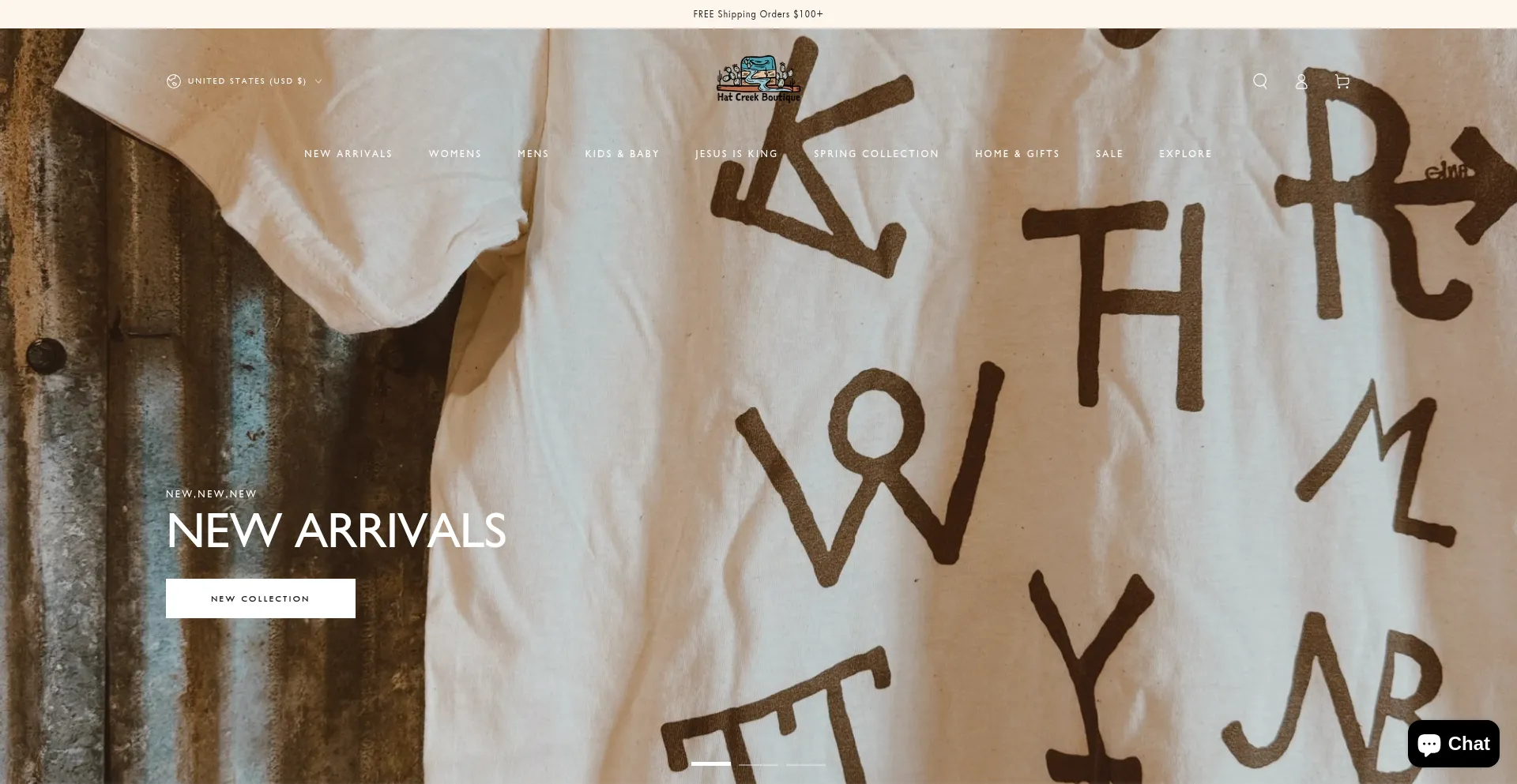 Website screenshot of Hatcreekboutique.com