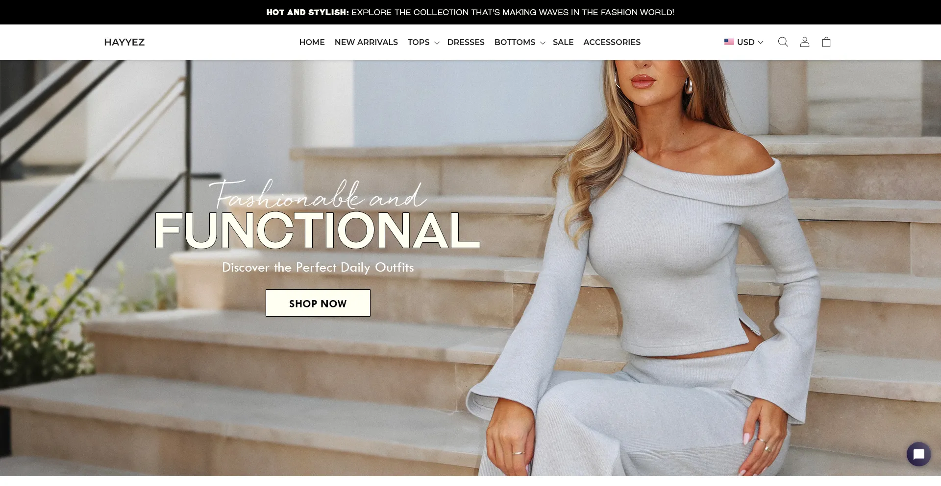 Website screenshot of Hayyez.com