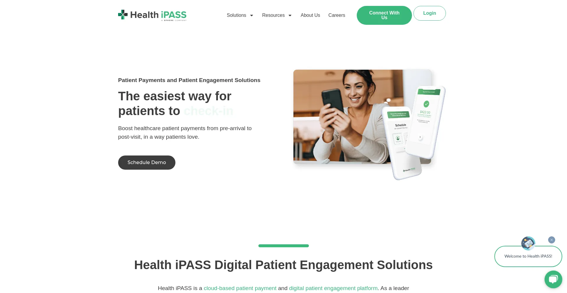 Website screenshot of Healthipass.com