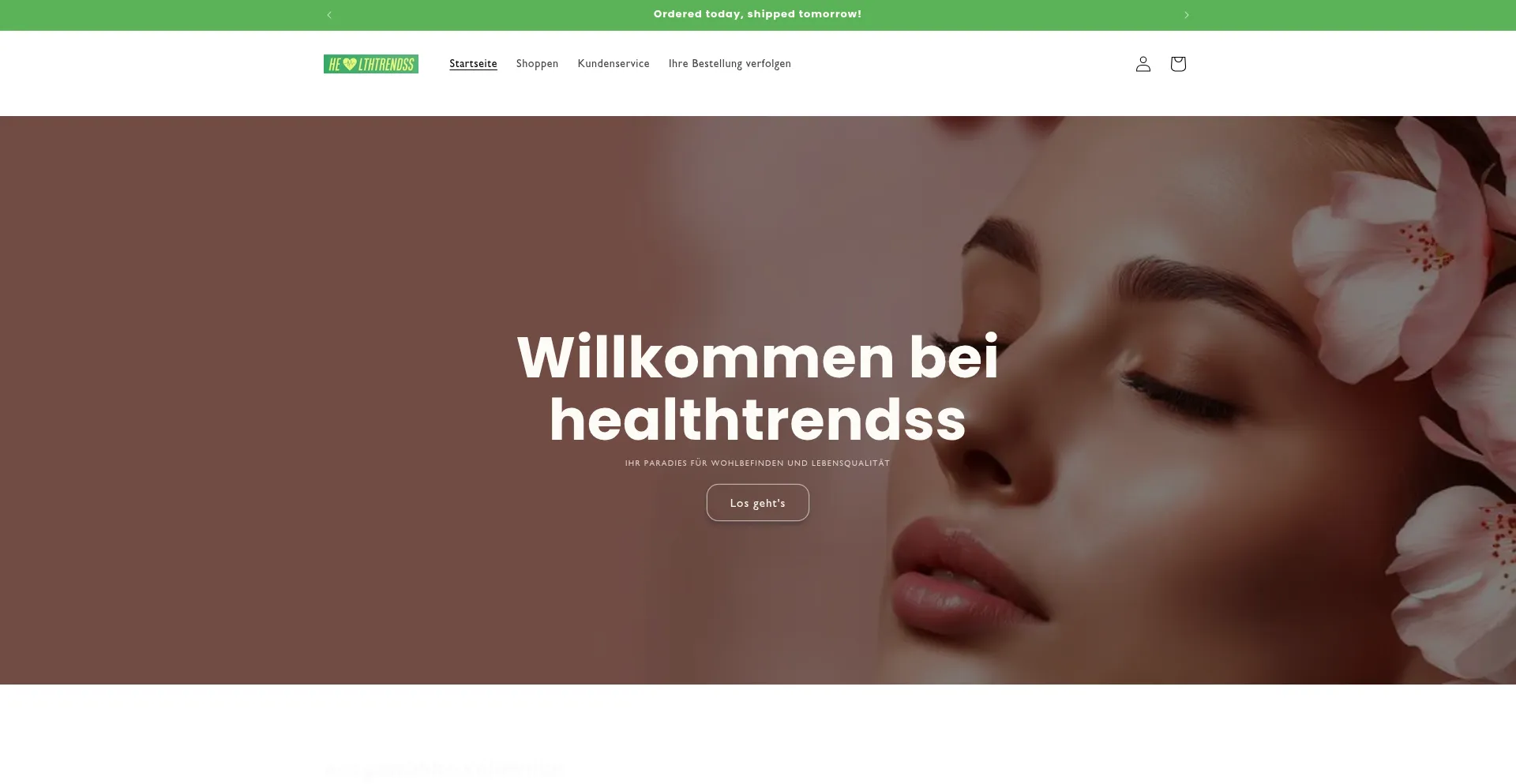Website screenshot of Healthtrendss.com
