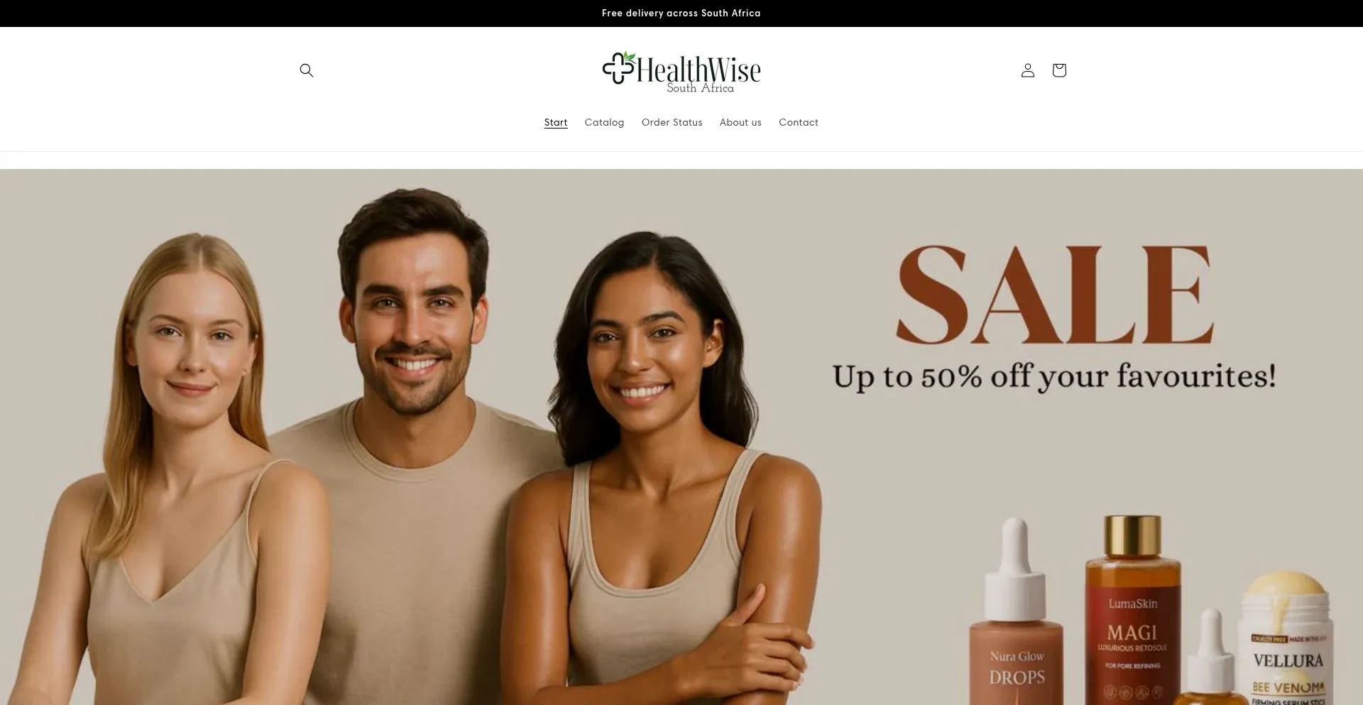 Website screenshot of Healthwisesouthafrica.co.za