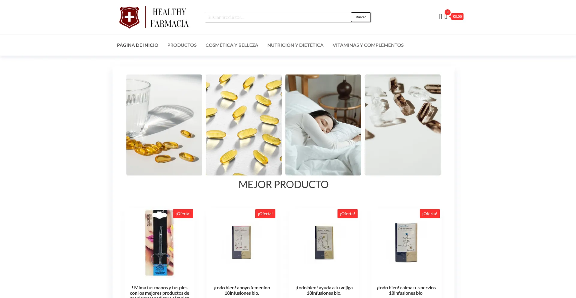 Website screenshot of Healthyfarmacia.com