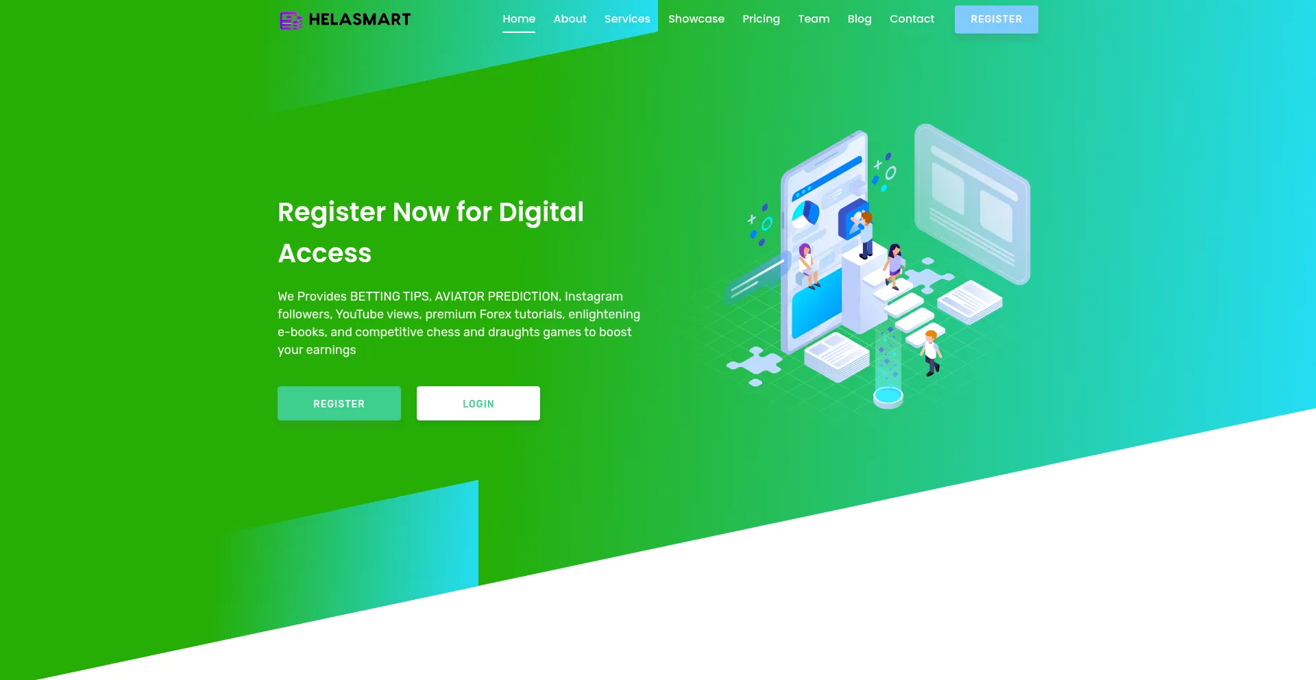 Website screenshot of Helasmart.com