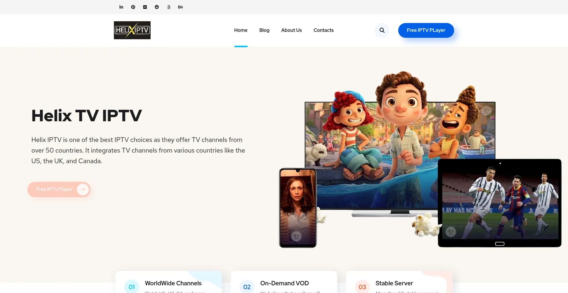 Website screenshot of Helixiptv.club