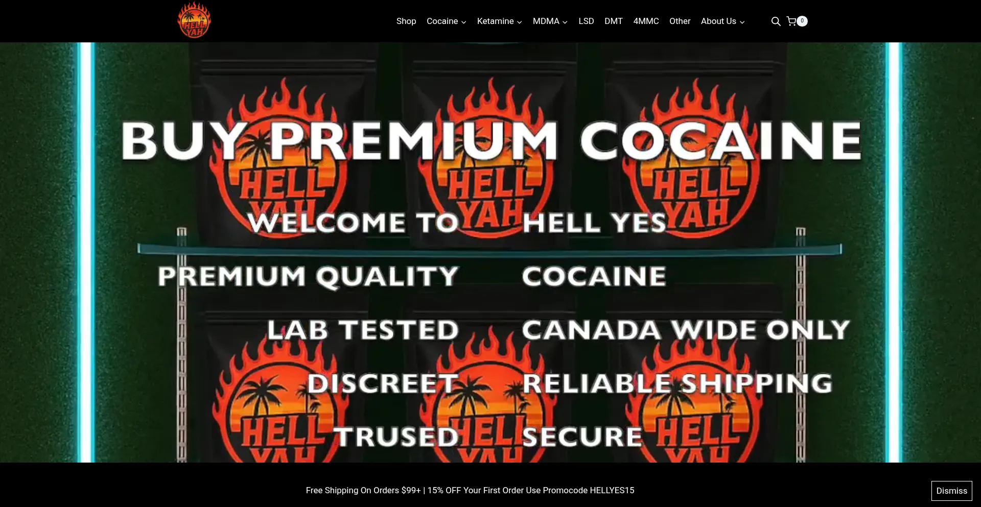 Website screenshot of Hellyah.se